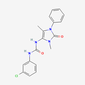 molecular formula C18H17ClN4O2 B4392114 N-(3-chlorophenyl)-N'-(3,5-dimethyl-2-oxo-1-phenyl-2,3-dihydro-1H-imidazol-4-yl)urea 