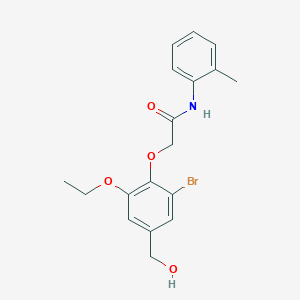 molecular formula C18H20BrNO4 B4392129 2-[2-bromo-6-ethoxy-4-(hydroxymethyl)phenoxy]-N-(2-methylphenyl)acetamide 