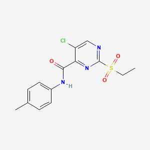 molecular formula C14H14ClN3O3S B4392133 5-chloro-2-(ethylsulfonyl)-N-(4-methylphenyl)-4-pyrimidinecarboxamide 