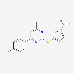 molecular formula C17H14N2O2S B4392154 5-{[4-methyl-6-(4-methylphenyl)-2-pyrimidinyl]thio}-2-furaldehyde 