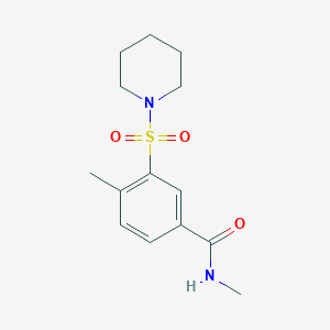 molecular formula C14H20N2O3S B4392190 N,4-dimethyl-3-(1-piperidinylsulfonyl)benzamide 