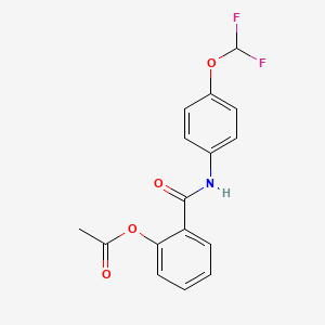 molecular formula C16H13F2NO4 B4392198 2-({[4-(difluoromethoxy)phenyl]amino}carbonyl)phenyl acetate 