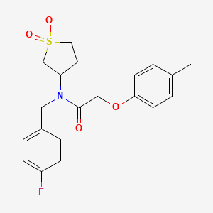 molecular formula C20H22FNO4S B4392205 N-(1,1-dioxidotetrahydro-3-thienyl)-N-(4-fluorobenzyl)-2-(4-methylphenoxy)acetamide 