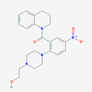 molecular formula C22H26N4O4 B4392209 2-{4-[2-(3,4-dihydro-1(2H)-quinolinylcarbonyl)-4-nitrophenyl]-1-piperazinyl}ethanol 