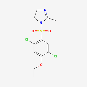 molecular formula C12H14Cl2N2O3S B4392265 1-[(2,5-dichloro-4-ethoxyphenyl)sulfonyl]-2-methyl-4,5-dihydro-1H-imidazole 