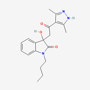 molecular formula C19H23N3O3 B4392281 1-butyl-3-[2-(3,5-dimethyl-1H-pyrazol-4-yl)-2-oxoethyl]-3-hydroxy-1,3-dihydro-2H-indol-2-one 
