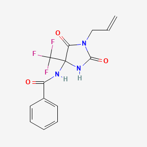 molecular formula C14H12F3N3O3 B4392320 N-[1-allyl-2,5-dioxo-4-(trifluoromethyl)-4-imidazolidinyl]benzamide 