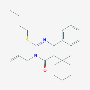 molecular formula C24H30N2OS B439233 3-allyl-2-(butylsulfanyl)-5,6-dihydrospiro(benzo[h]quinazoline-5,1'-cyclohexane)-4(3H)-one CAS No. 328070-87-7