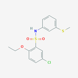molecular formula C15H16ClNO3S2 B4392334 5-chloro-2-ethoxy-N-[3-(methylthio)phenyl]benzenesulfonamide 