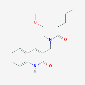 N-[(2-hydroxy-8-methyl-3-quinolinyl)methyl]-N-(2-methoxyethyl)pentanamide