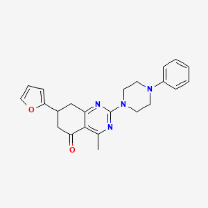 molecular formula C23H24N4O2 B4392339 7-(2-furyl)-4-methyl-2-(4-phenyl-1-piperazinyl)-7,8-dihydro-5(6H)-quinazolinone 