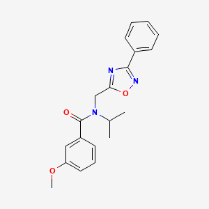 molecular formula C20H21N3O3 B4392362 N-isopropyl-3-methoxy-N-[(3-phenyl-1,2,4-oxadiazol-5-yl)methyl]benzamide 