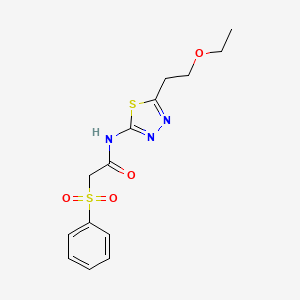 N-[5-(2-ethoxyethyl)-1,3,4-thiadiazol-2-yl]-2-(phenylsulfonyl)acetamide