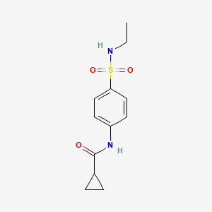 molecular formula C12H16N2O3S B4392377 N-{4-[(ethylamino)sulfonyl]phenyl}cyclopropanecarboxamide 