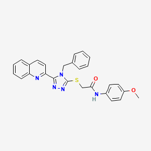 molecular formula C27H23N5O2S B4392390 2-{[4-benzyl-5-(2-quinolinyl)-4H-1,2,4-triazol-3-yl]thio}-N-(4-methoxyphenyl)acetamide 