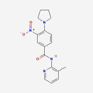 molecular formula C17H18N4O3 B4392456 N-(3-methyl-2-pyridinyl)-3-nitro-4-(1-pyrrolidinyl)benzamide 