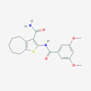 molecular formula C19H22N2O4S B439246 2-(3,5-dimethoxybenzamido)-5,6,7,8-tetrahydro-4H-cyclohepta[b]thiophene-3-carboxamide CAS No. 353468-94-7