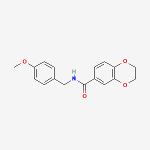 molecular formula C17H17NO4 B4392474 N-(4-methoxybenzyl)-2,3-dihydro-1,4-benzodioxine-6-carboxamide 