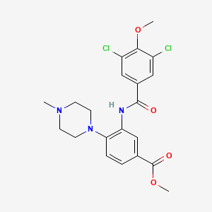 molecular formula C21H23Cl2N3O4 B4392479 methyl 3-[(3,5-dichloro-4-methoxybenzoyl)amino]-4-(4-methyl-1-piperazinyl)benzoate 