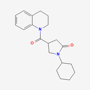 molecular formula C20H26N2O2 B4392484 1-cyclohexyl-4-(3,4-dihydro-1(2H)-quinolinylcarbonyl)-2-pyrrolidinone 