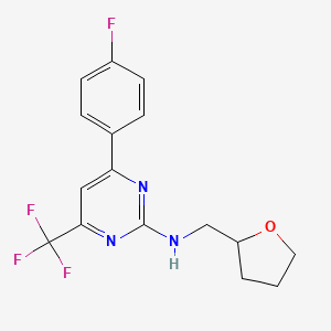 4-(4-fluorophenyl)-N-(tetrahydro-2-furanylmethyl)-6-(trifluoromethyl)-2-pyrimidinamine