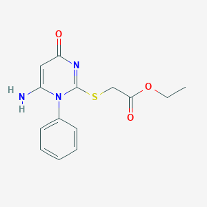 ethyl [(6-amino-4-oxo-1-phenyl-1,4-dihydro-2-pyrimidinyl)thio]acetate