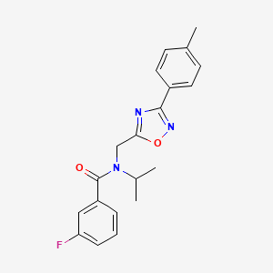 molecular formula C20H20FN3O2 B4392586 3-fluoro-N-isopropyl-N-{[3-(4-methylphenyl)-1,2,4-oxadiazol-5-yl]methyl}benzamide 