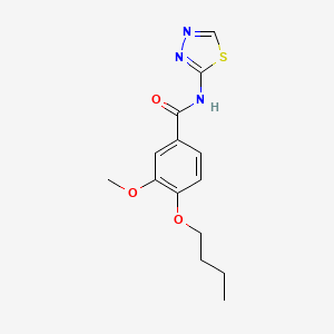 molecular formula C14H17N3O3S B4392592 4-butoxy-3-methoxy-N-1,3,4-thiadiazol-2-ylbenzamide 