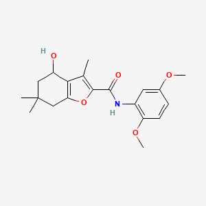 N-(2,5-dimethoxyphenyl)-4-hydroxy-3,6,6-trimethyl-4,5,6,7-tetrahydro-1-benzofuran-2-carboxamide