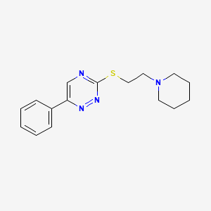 6-phenyl-3-{[2-(1-piperidinyl)ethyl]thio}-1,2,4-triazine