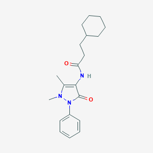 molecular formula C20H27N3O2 B439260 3-cyclohexyl-N-(1,5-dimethyl-3-oxo-2-phenyl-2,3-dihydro-1H-pyrazol-4-yl)propanamide CAS No. 326618-73-9