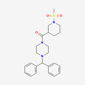 molecular formula C24H31N3O3S B4392611 1-(diphenylmethyl)-4-{[1-(methylsulfonyl)-3-piperidinyl]carbonyl}piperazine 