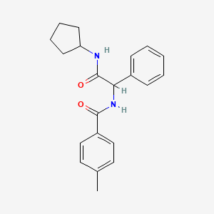 molecular formula C21H24N2O2 B4392625 N-[2-(cyclopentylamino)-2-oxo-1-phenylethyl]-4-methylbenzamide 