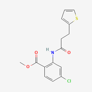 molecular formula C15H14ClNO3S B4392634 methyl 4-chloro-2-{[3-(2-thienyl)propanoyl]amino}benzoate 