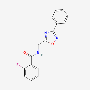 2-fluoro-N-[(3-phenyl-1,2,4-oxadiazol-5-yl)methyl]benzamide