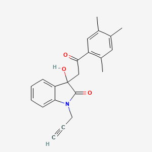 molecular formula C22H21NO3 B4392655 3-hydroxy-3-[2-oxo-2-(2,4,5-trimethylphenyl)ethyl]-1-(2-propyn-1-yl)-1,3-dihydro-2H-indol-2-one 