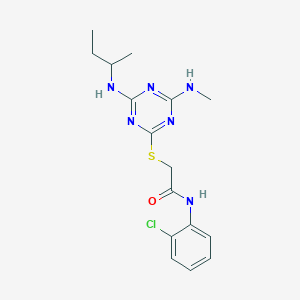 2-{[4-(sec-butylamino)-6-(methylamino)-1,3,5-triazin-2-yl]thio}-N-(2-chlorophenyl)acetamide