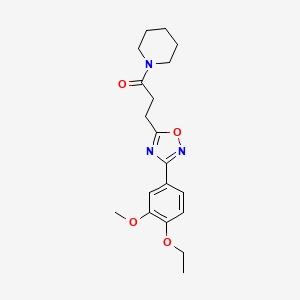 1-{3-[3-(4-ethoxy-3-methoxyphenyl)-1,2,4-oxadiazol-5-yl]propanoyl}piperidine