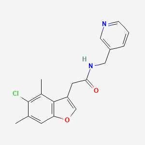 2-(5-chloro-4,6-dimethyl-1-benzofuran-3-yl)-N-(3-pyridinylmethyl)acetamide