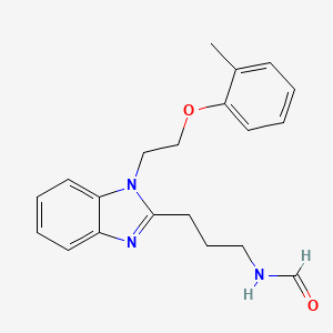 molecular formula C20H23N3O2 B4392733 (3-{1-[2-(2-methylphenoxy)ethyl]-1H-benzimidazol-2-yl}propyl)formamide 