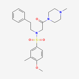 4-methoxy-3-methyl-N-[2-(4-methyl-1-piperazinyl)-2-oxoethyl]-N-(2-phenylethyl)benzenesulfonamide