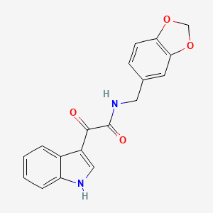 molecular formula C18H14N2O4 B4392781 N-(1,3-benzodioxol-5-ylmethyl)-2-(1H-indol-3-yl)-2-oxoacetamide 