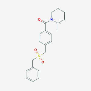 molecular formula C21H25NO3S B4392790 1-{4-[(benzylsulfonyl)methyl]benzoyl}-2-methylpiperidine 
