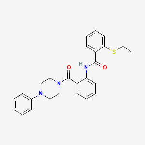 molecular formula C26H27N3O2S B4392800 2-(ethylthio)-N-{2-[(4-phenyl-1-piperazinyl)carbonyl]phenyl}benzamide 