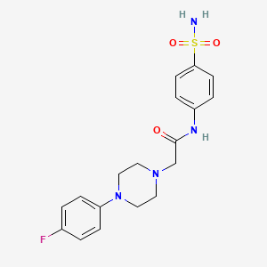 molecular formula C18H21FN4O3S B4392813 N-[4-(aminosulfonyl)phenyl]-2-[4-(4-fluorophenyl)-1-piperazinyl]acetamide 