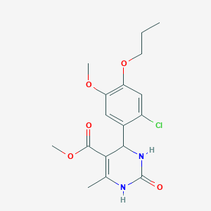 molecular formula C17H21ClN2O5 B4392829 methyl 4-(2-chloro-5-methoxy-4-propoxyphenyl)-6-methyl-2-oxo-1,2,3,4-tetrahydro-5-pyrimidinecarboxylate 