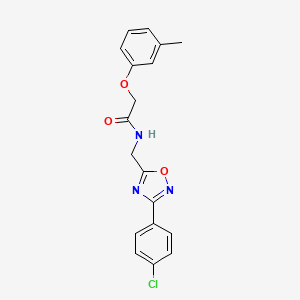 molecular formula C18H16ClN3O3 B4392849 N-{[3-(4-chlorophenyl)-1,2,4-oxadiazol-5-yl]methyl}-2-(3-methylphenoxy)acetamide 