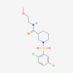 molecular formula C15H20Cl2N2O4S B4392853 1-[(2,5-dichlorophenyl)sulfonyl]-N-(2-methoxyethyl)-3-piperidinecarboxamide 