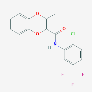 molecular formula C17H13ClF3NO3 B4392855 N-[2-chloro-5-(trifluoromethyl)phenyl]-3-methyl-2,3-dihydro-1,4-benzodioxine-2-carboxamide 