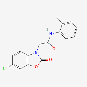 molecular formula C16H13ClN2O3 B4392865 2-(6-chloro-2-oxo-1,3-benzoxazol-3(2H)-yl)-N-(2-methylphenyl)acetamide 